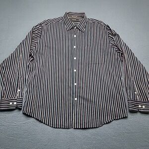 Tasso Elba Mens Shirt‎ XL Multicolor Stripe Button-Up Casual Work Office